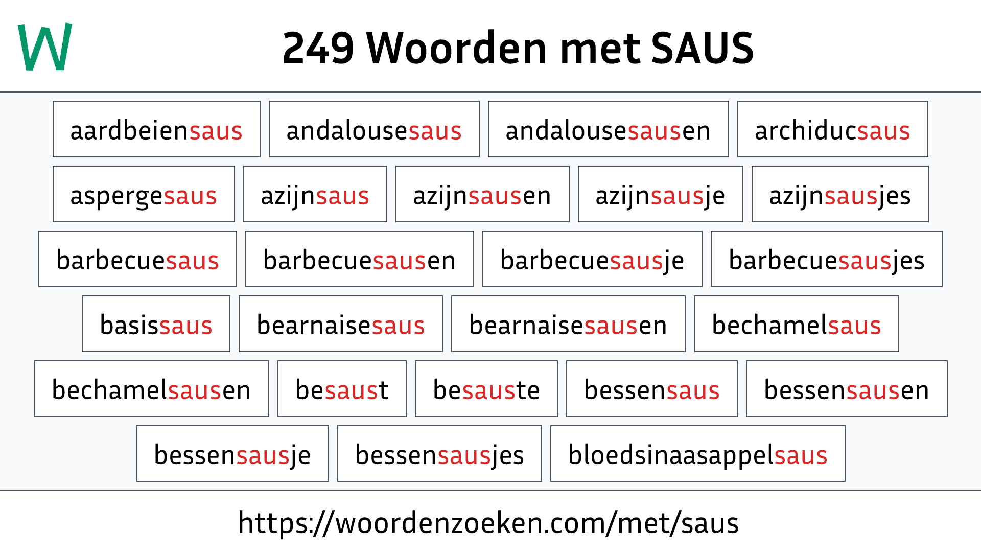 Woorden met SAUS