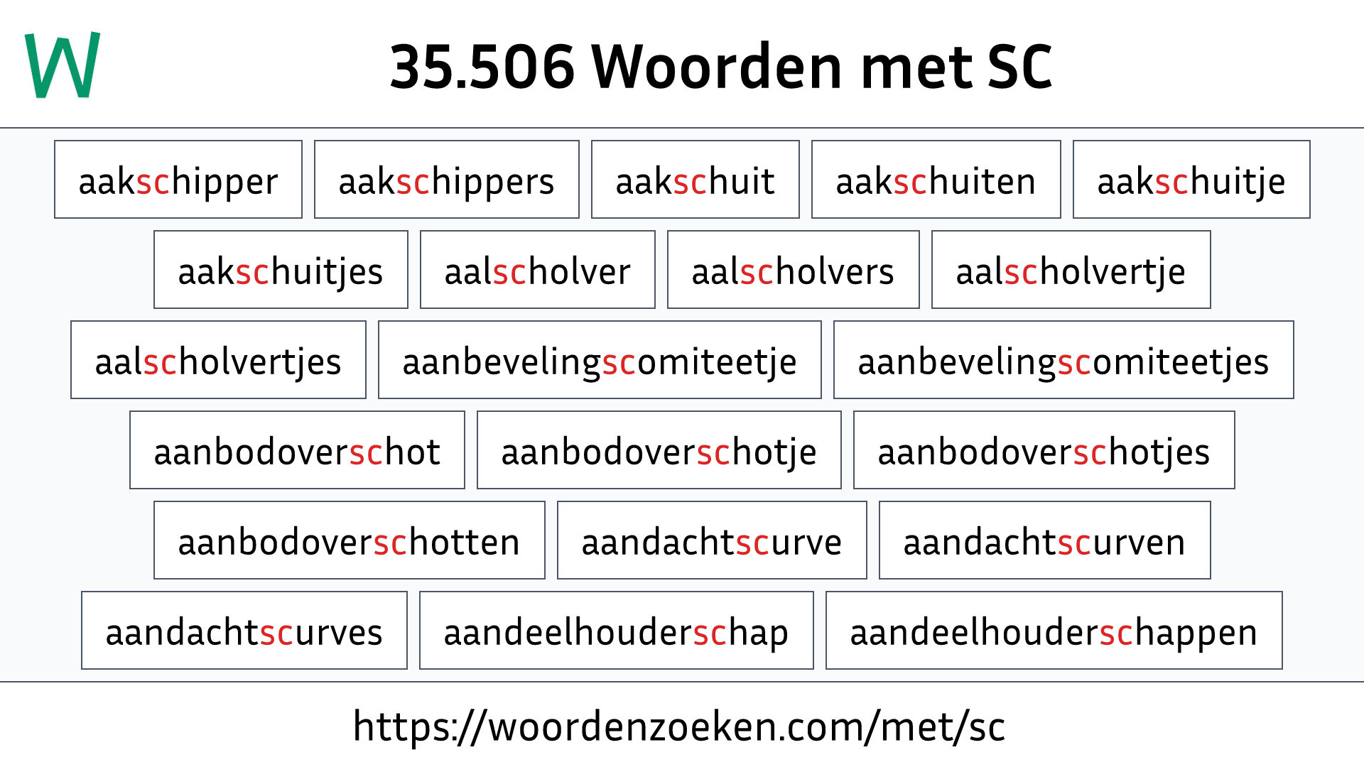 Woorden met SC