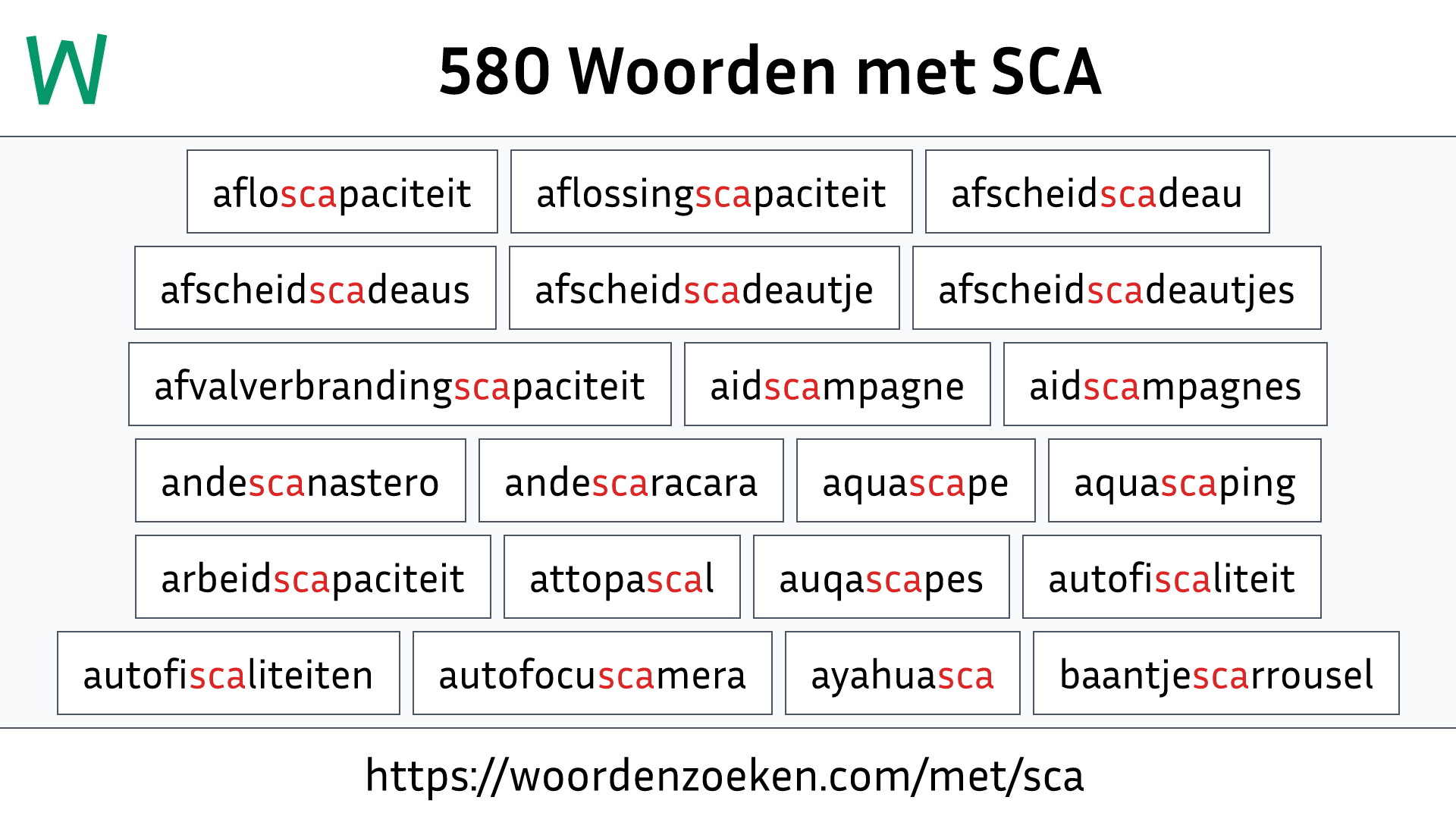 Woorden met SCA