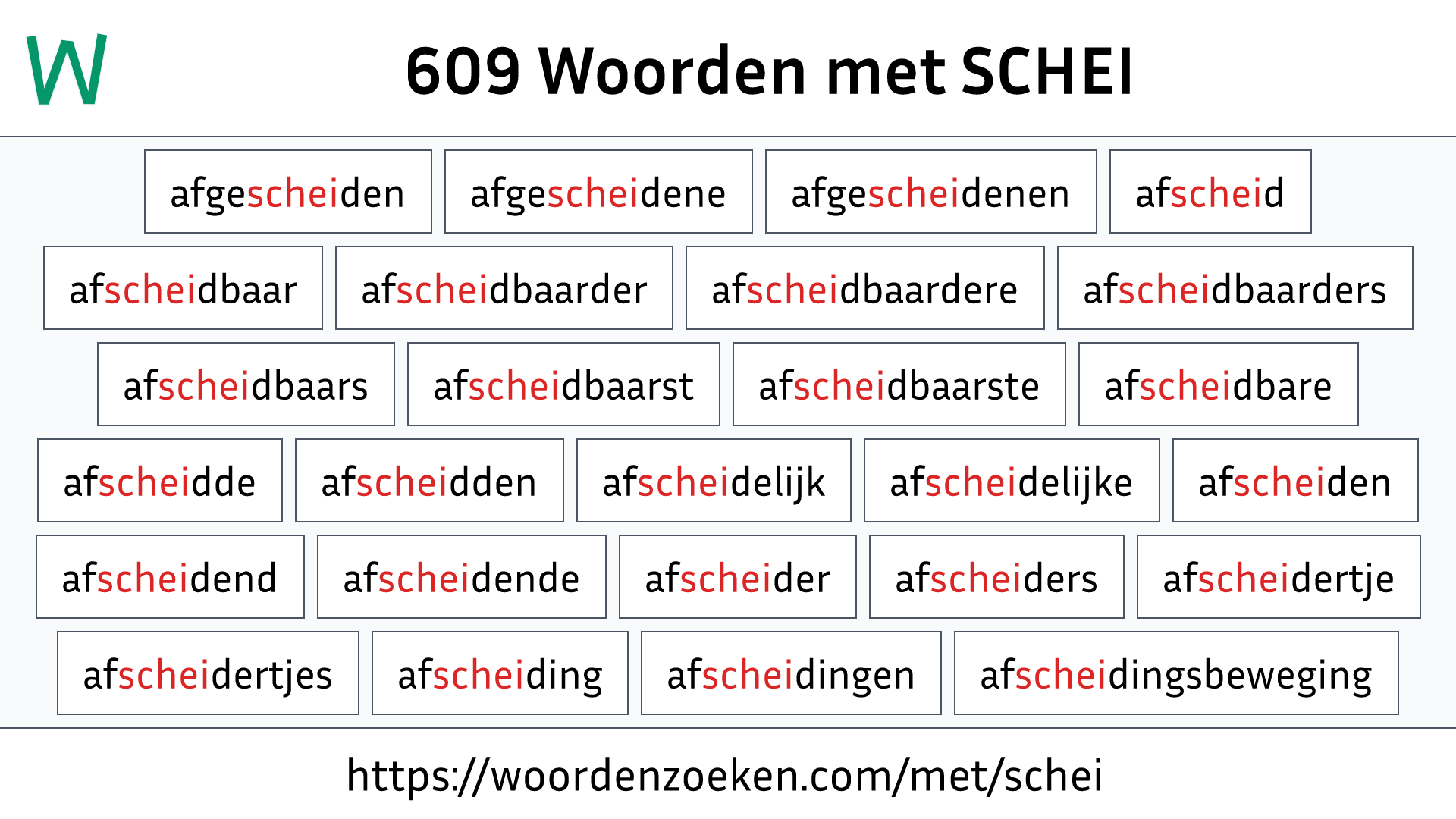 Woorden met SCHEI