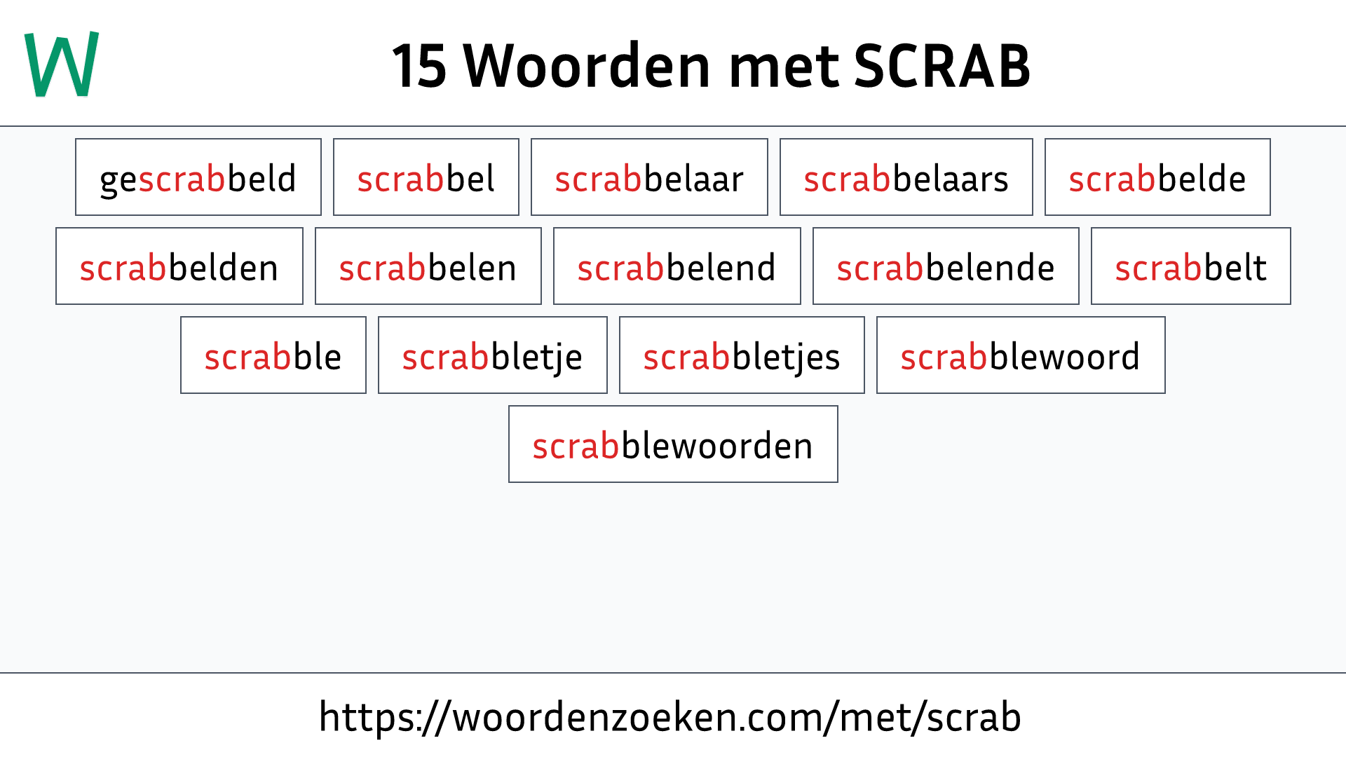 Woorden met SCRAB