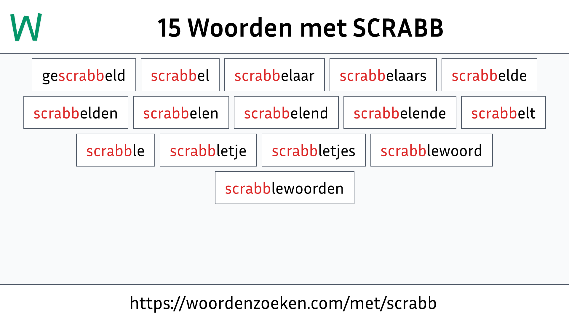 Woorden met SCRABB