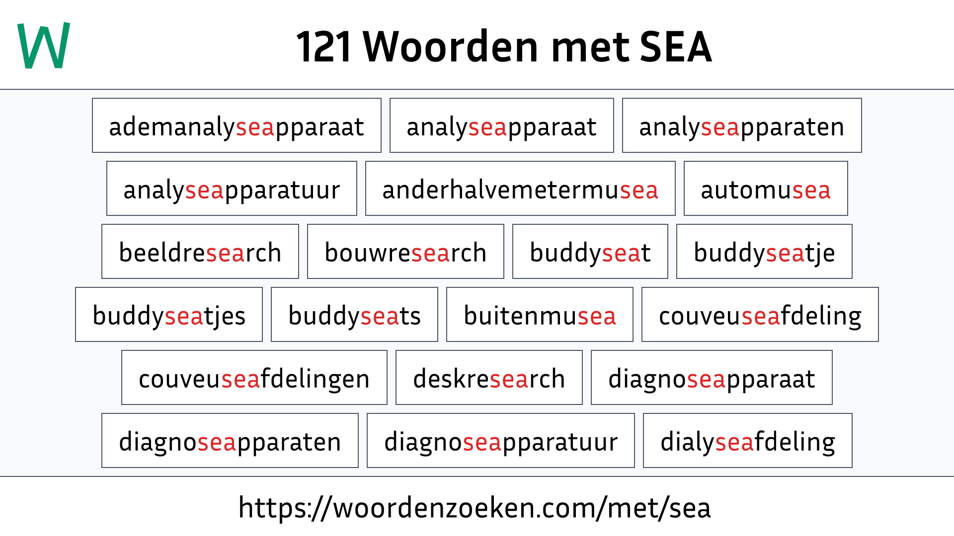 Woorden met SEA