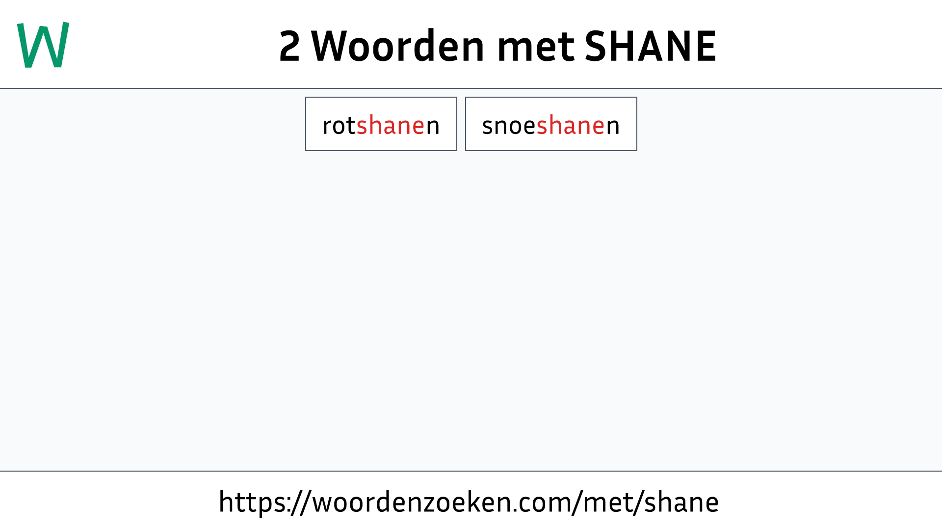 Woorden met SHANE