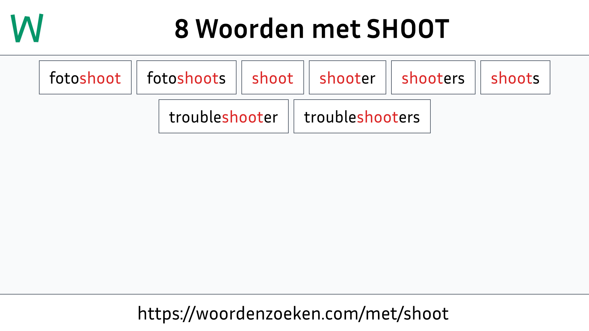 Woorden met SHOOT