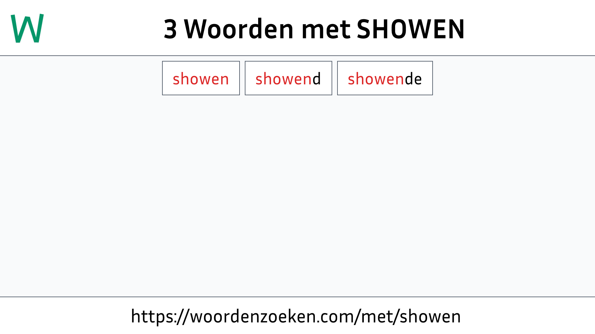 Woorden met SHOWEN