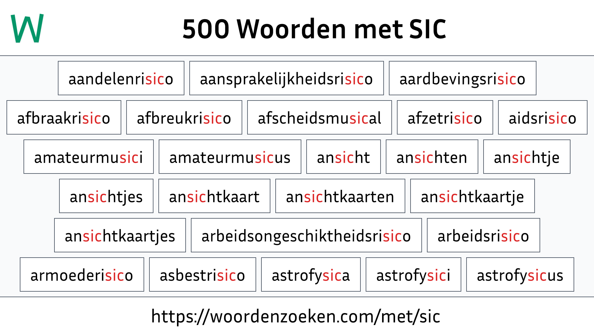 Woorden met SIC