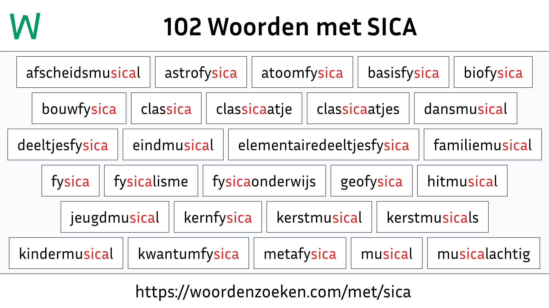 Woorden met SICA