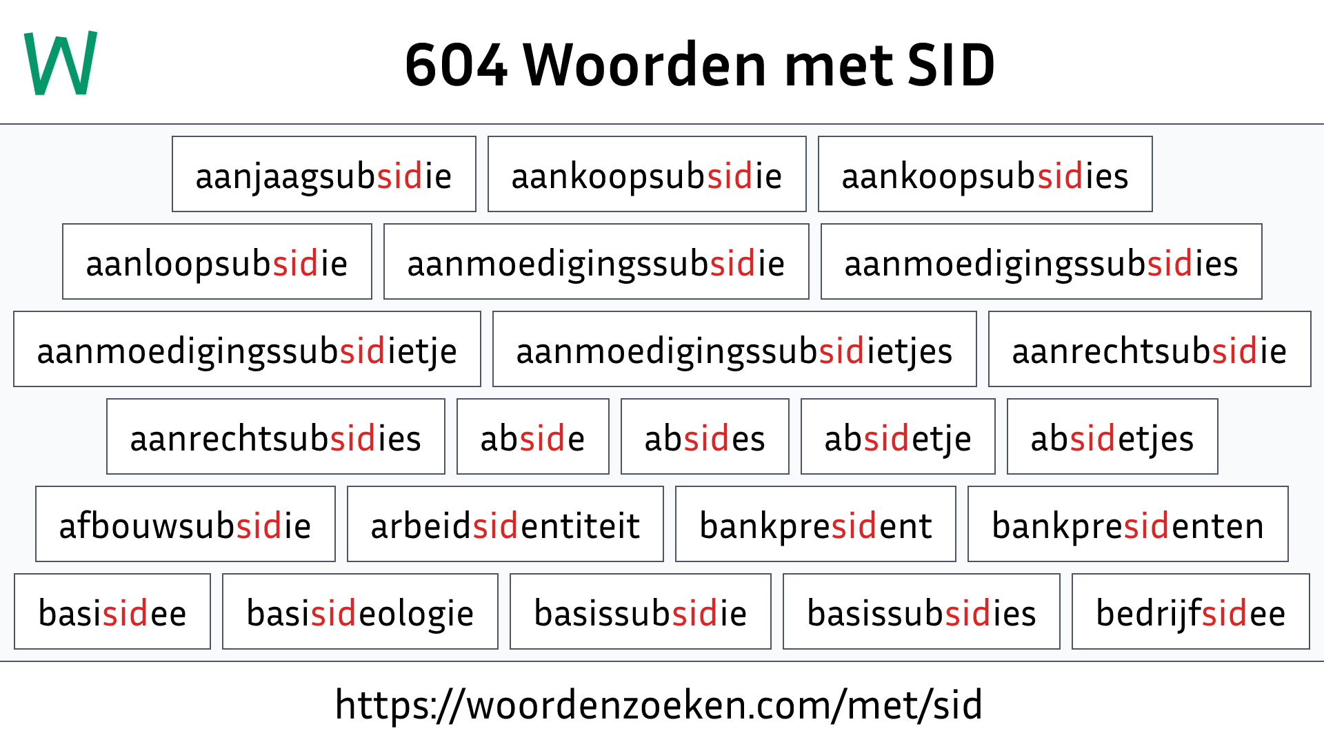 Woorden met SID