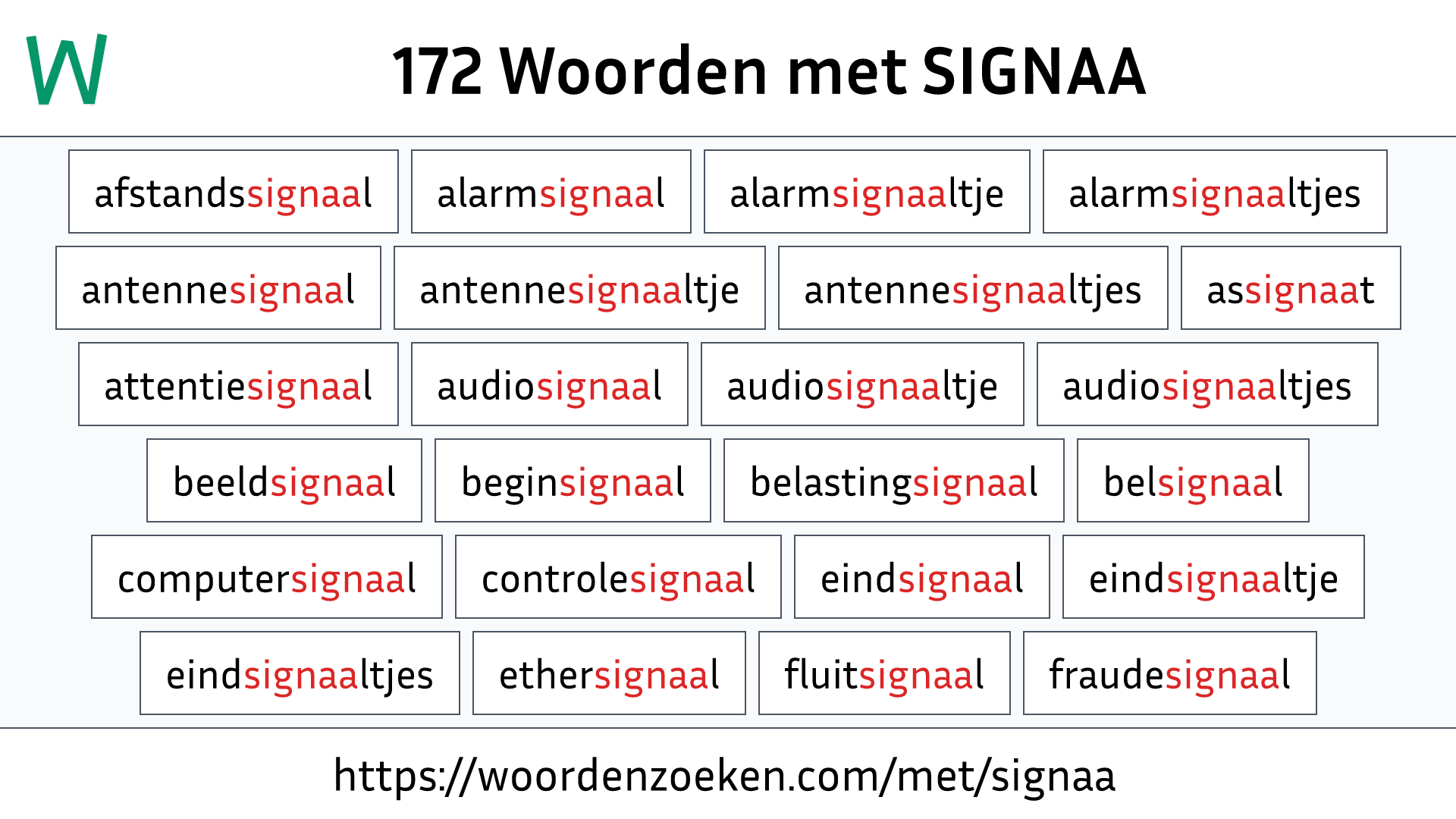 Woorden met SIGNAA