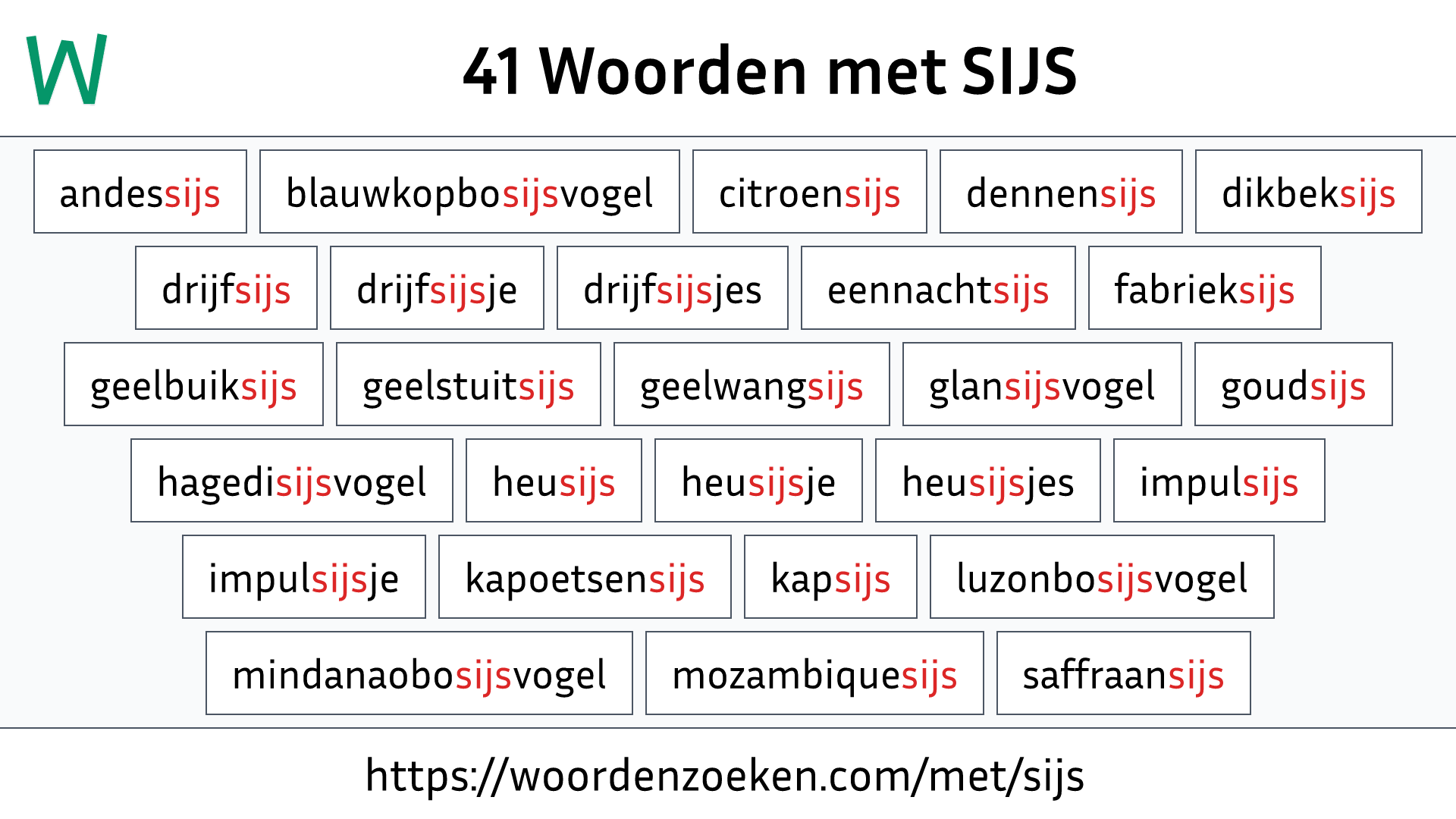 Woorden met SIJS