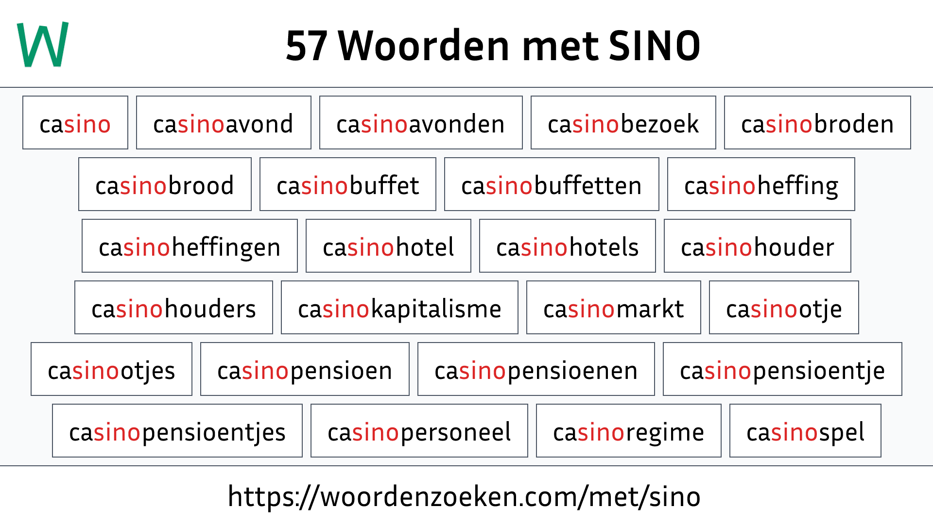 Woorden met SINO