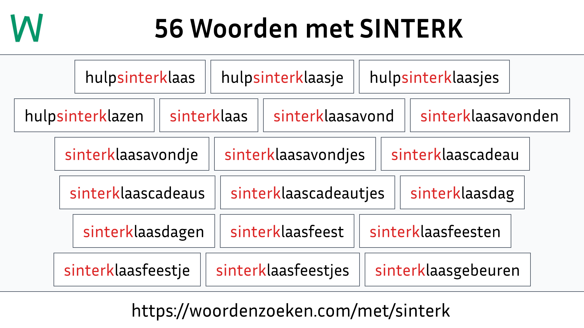 Woorden met SINTERK