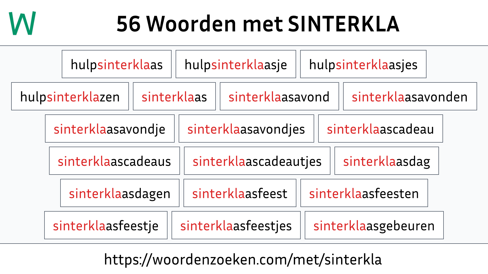 Woorden met SINTERKLA