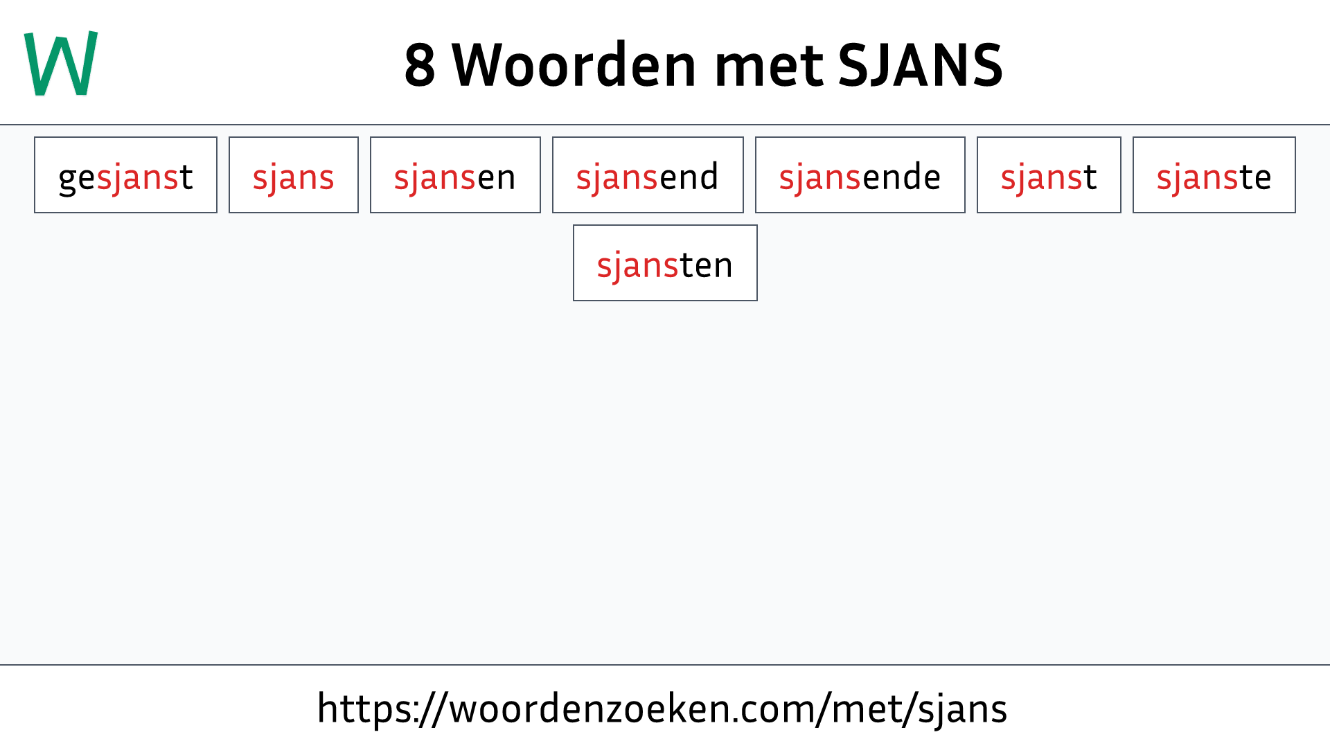 Woorden met SJANS