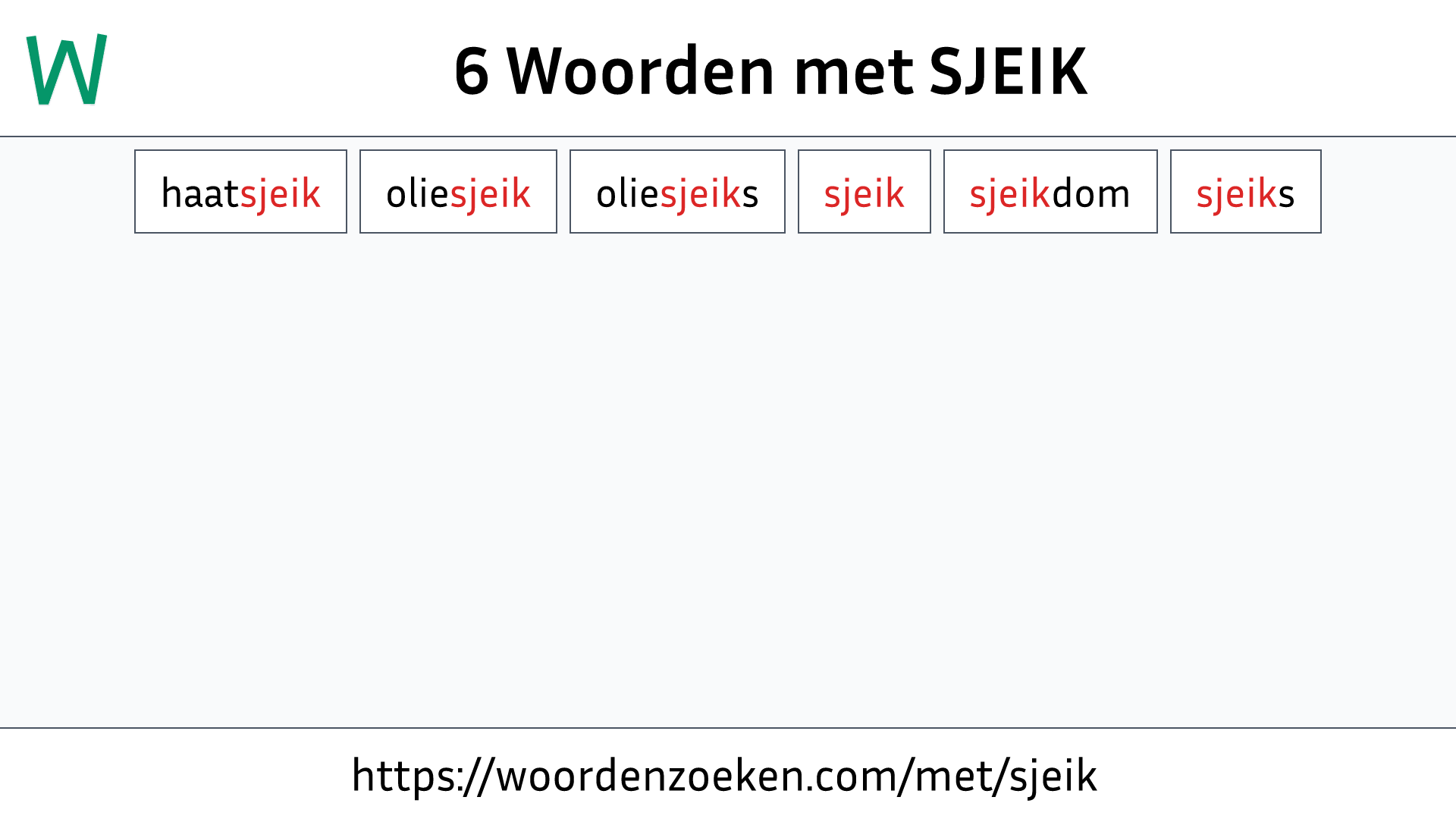 Woorden met SJEIK