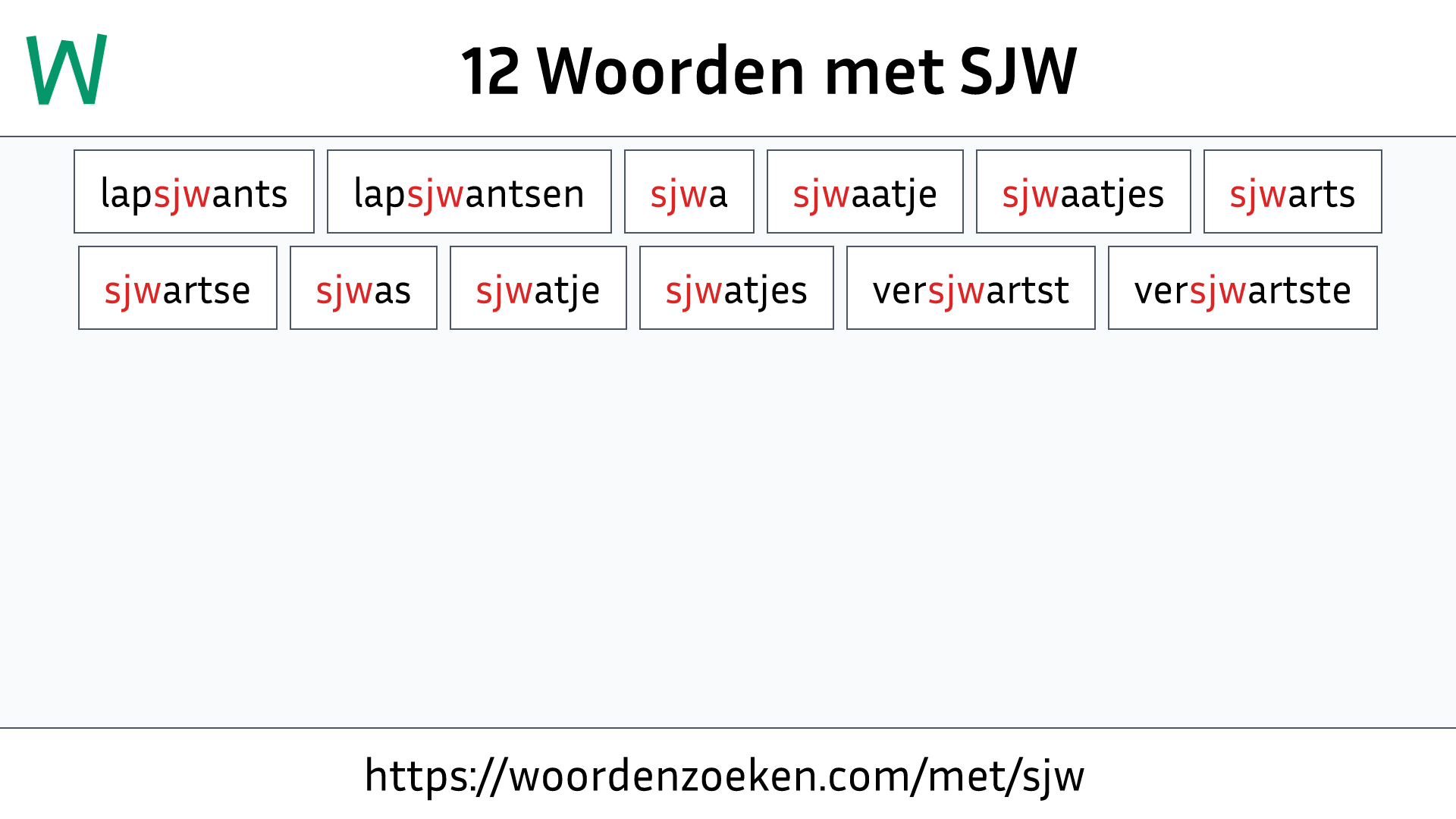 Woorden met SJW