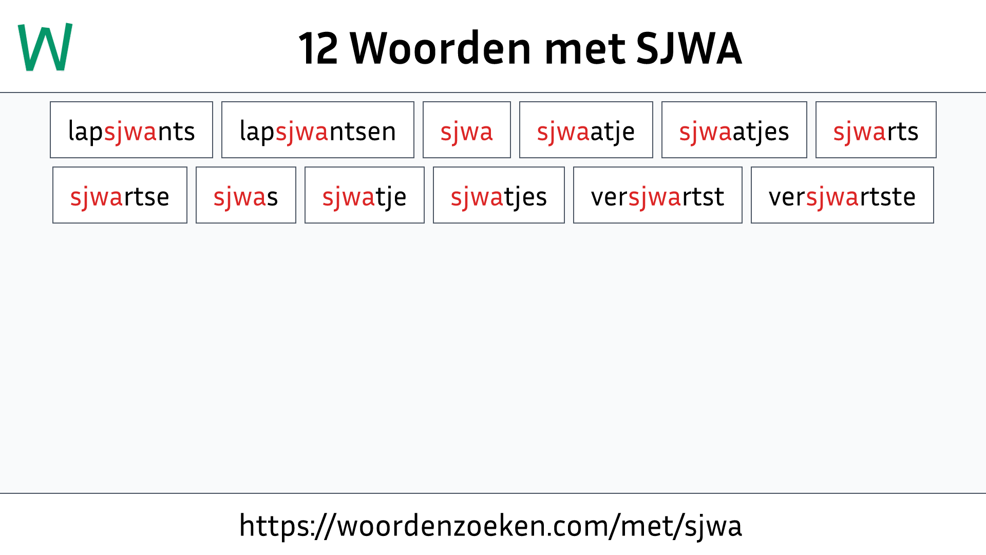 Woorden met SJWA