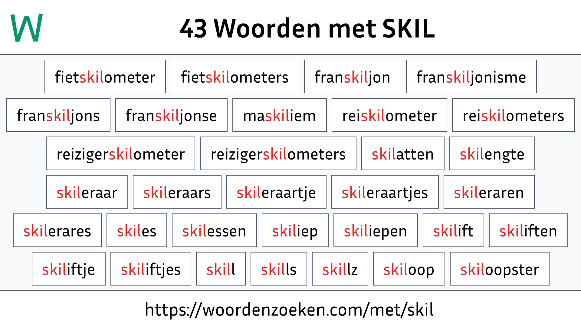 Woorden met SKIL