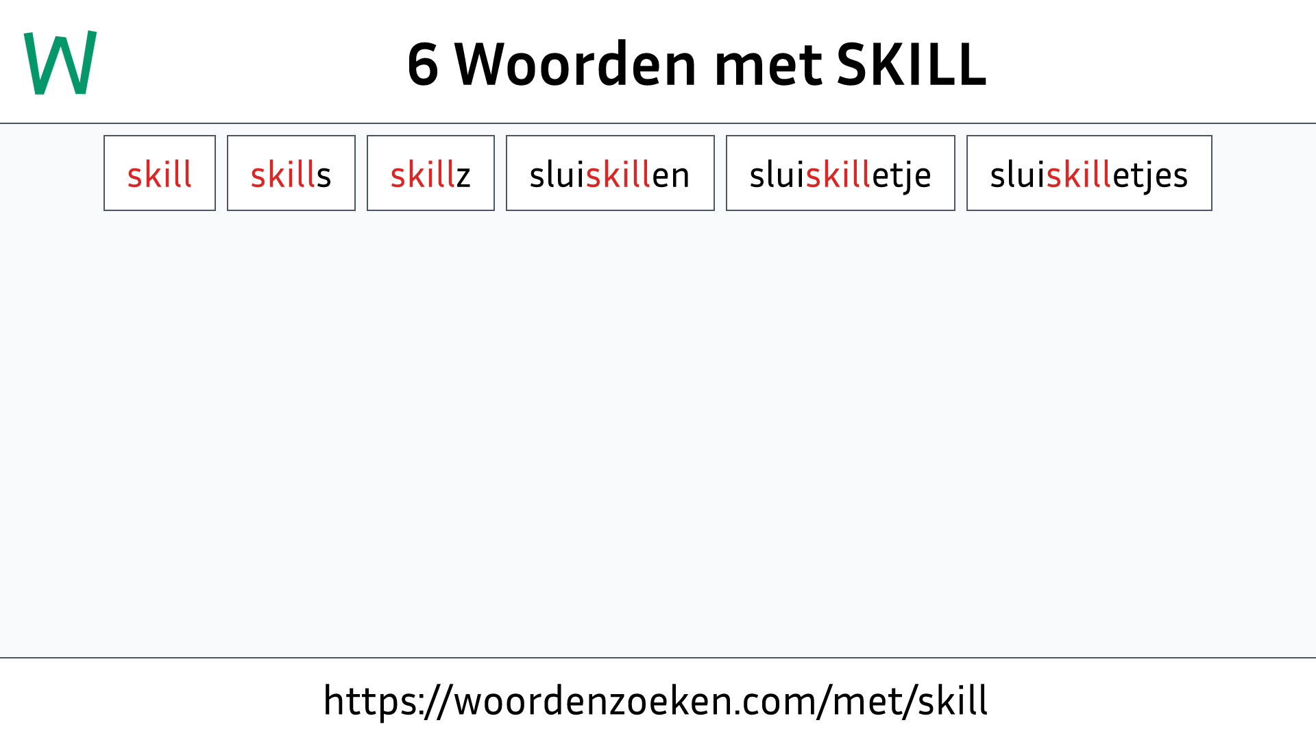 Woorden met SKILL