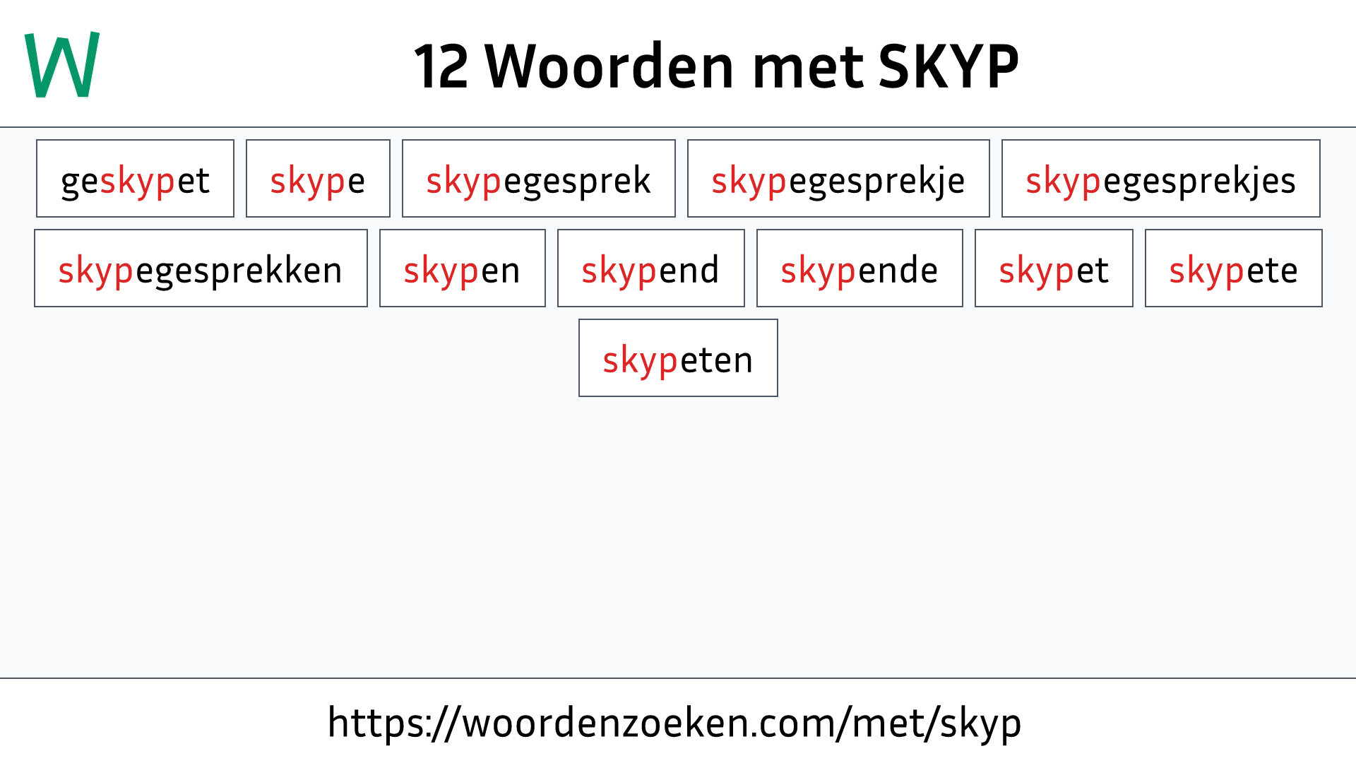 Woorden met SKYP