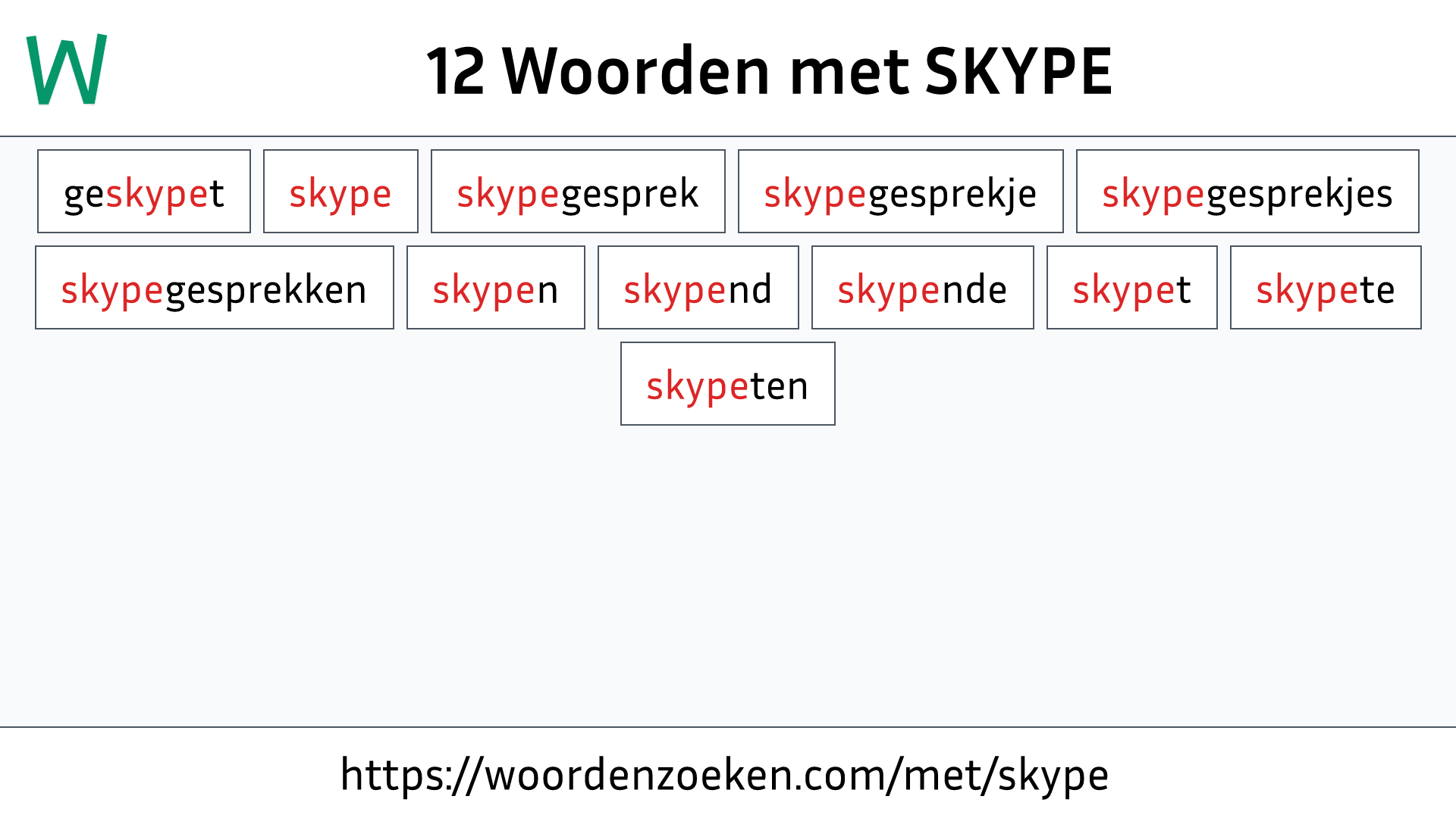 Woorden met SKYPE