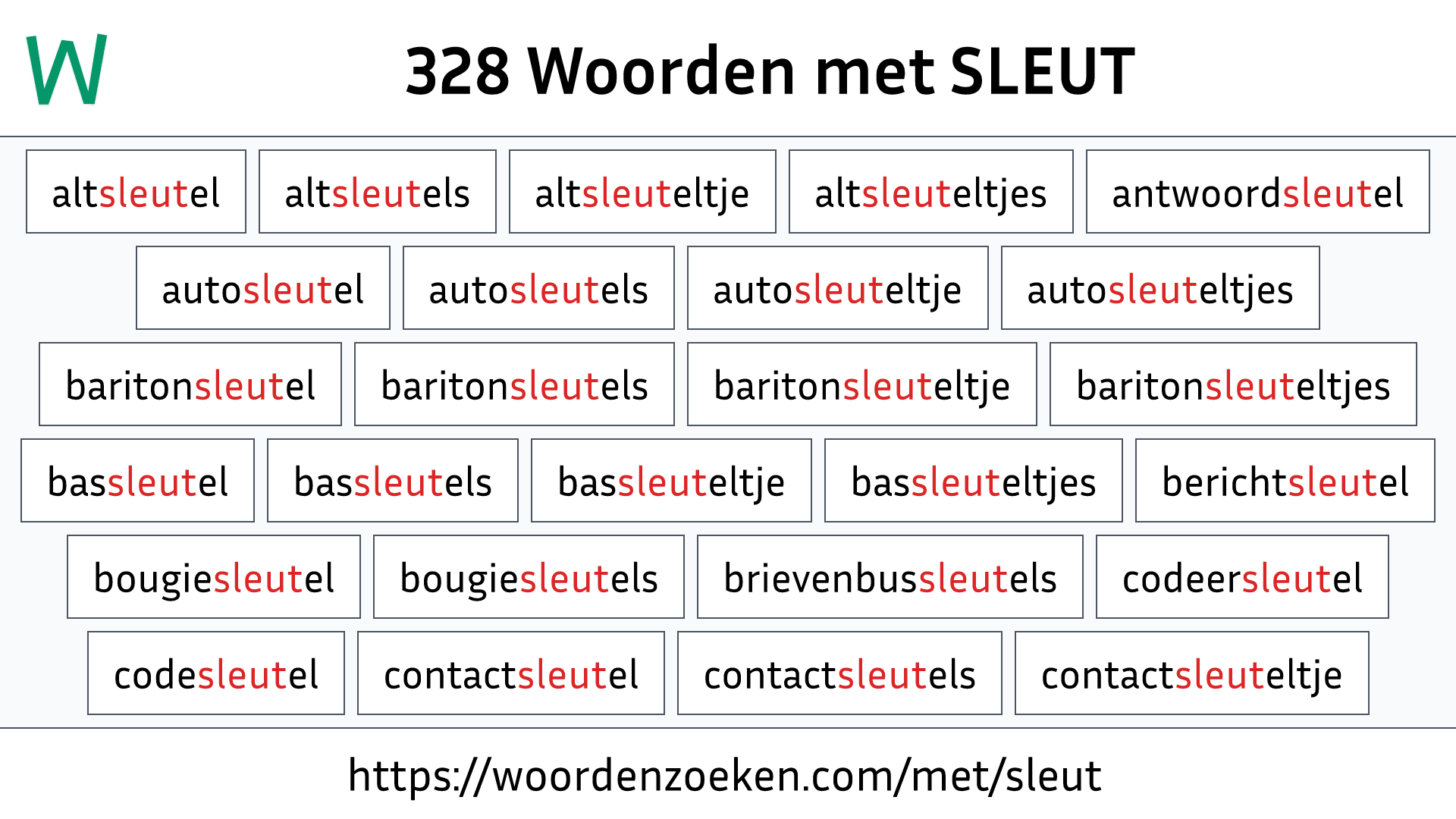 Woorden met SLEUT