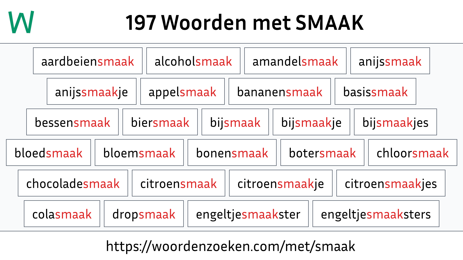 Woorden met SMAAK