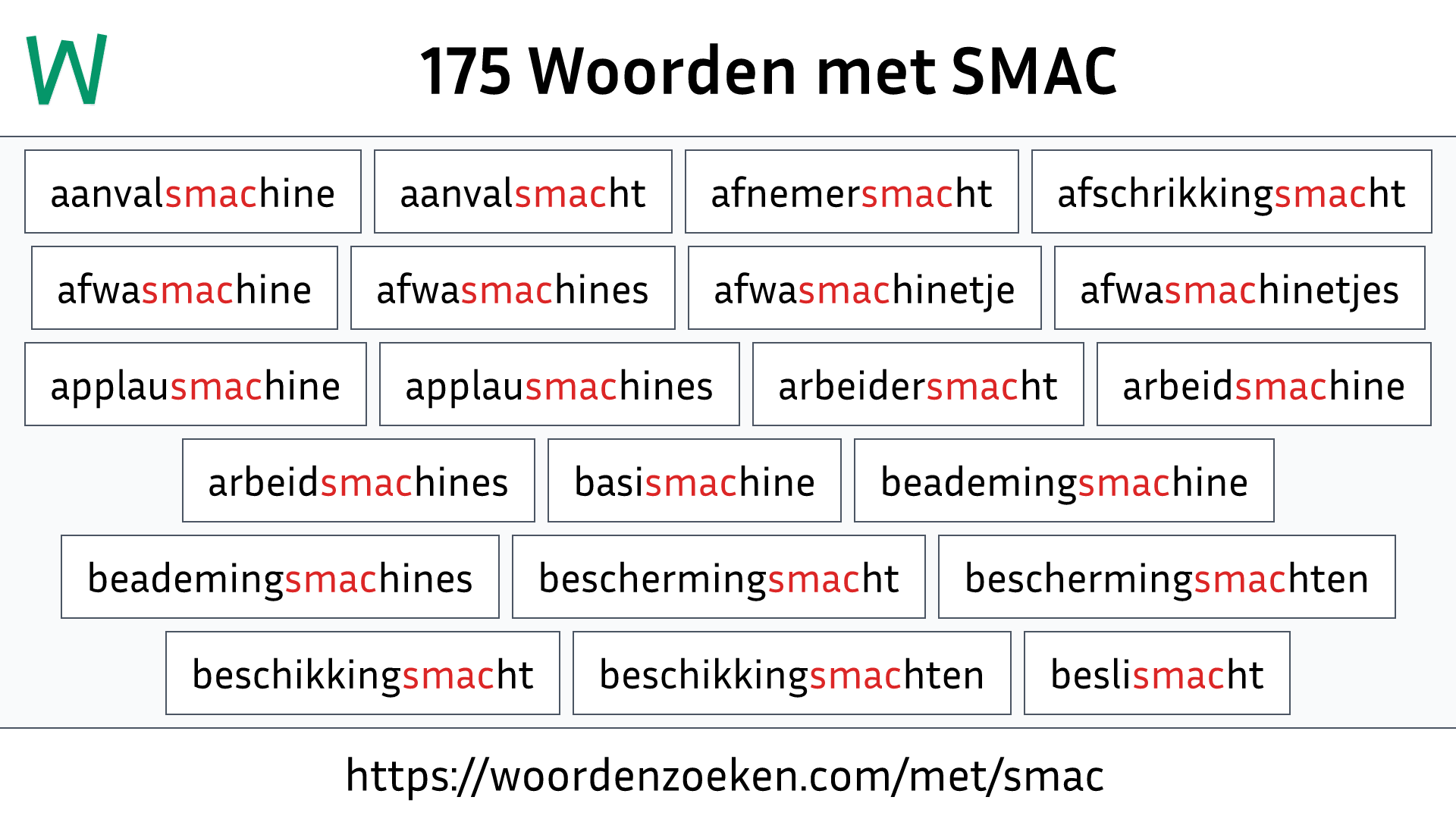 Woorden met SMAC