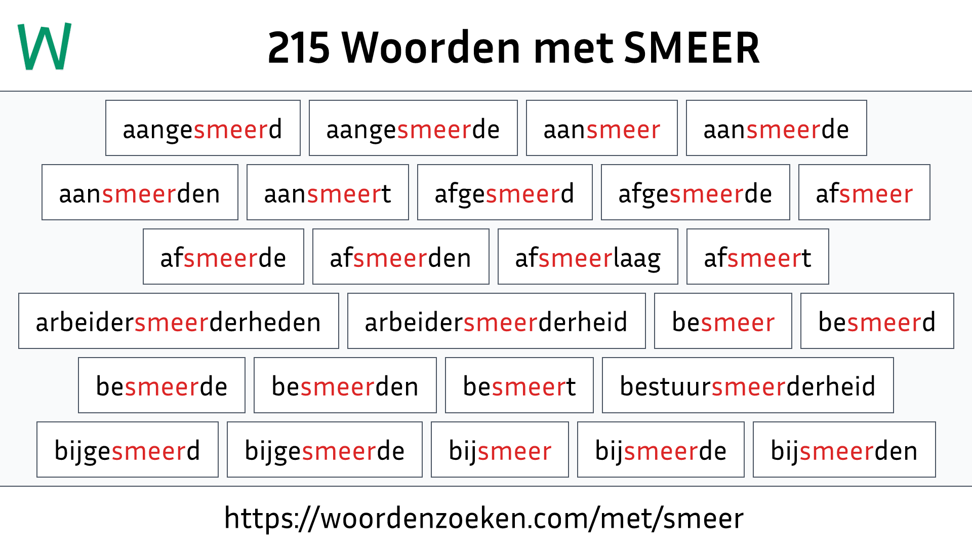 Woorden met SMEER