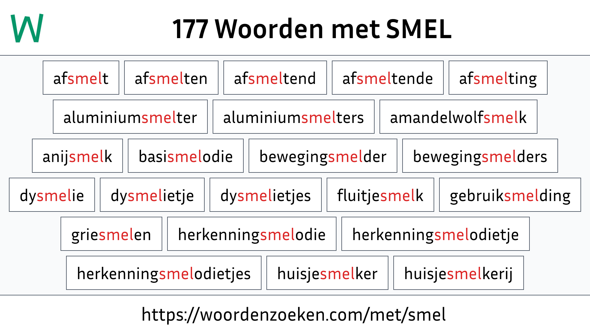 Woorden met SMEL