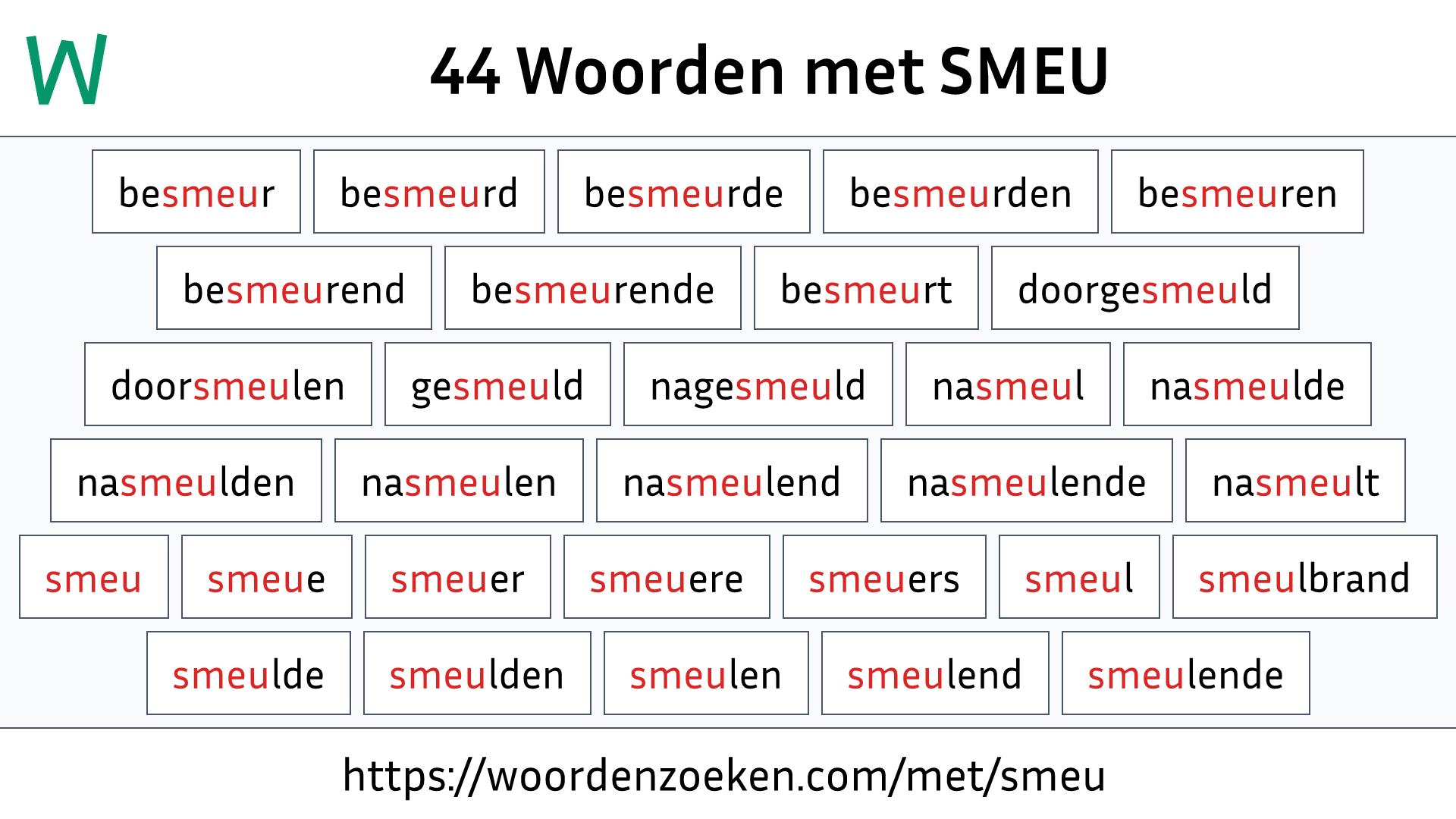 Woorden met SMEU