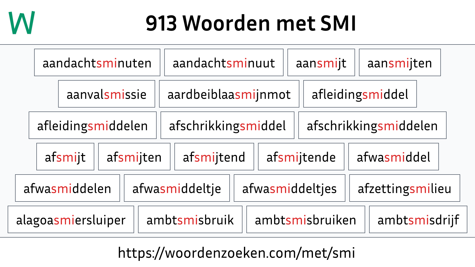 Woorden met SMI