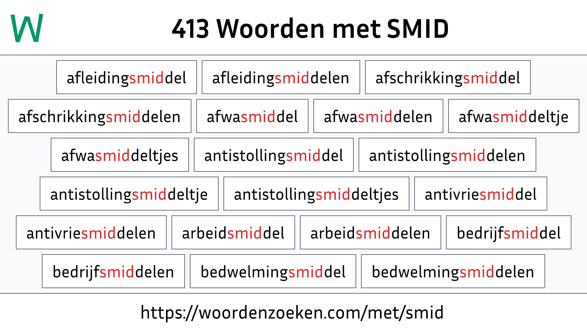 Woorden met SMID