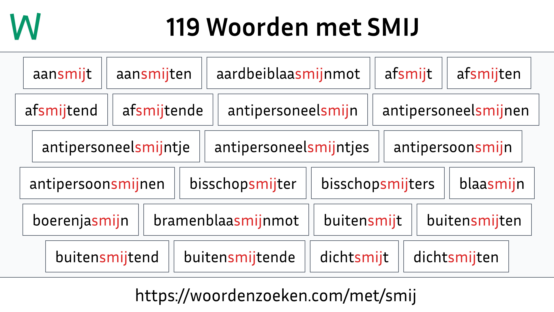 Woorden met SMIJ