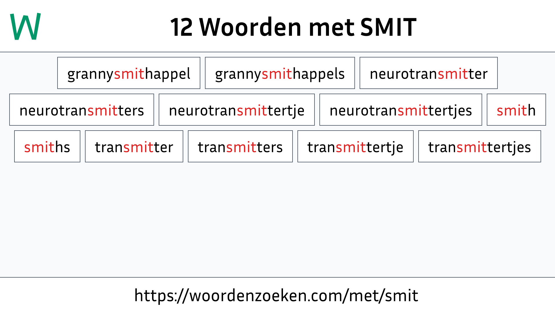 Woorden met SMIT