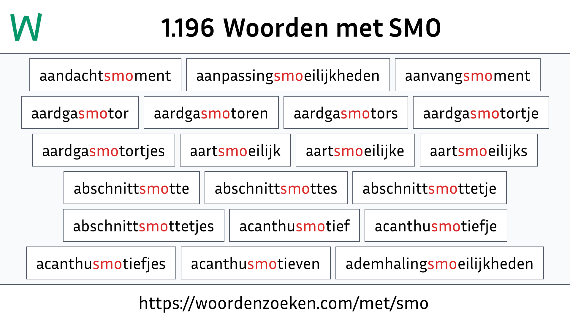 Woorden met SMO