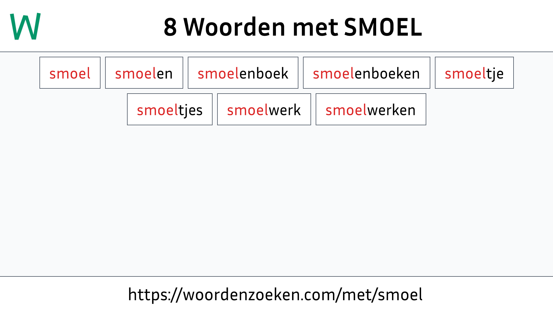 Woorden met SMOEL