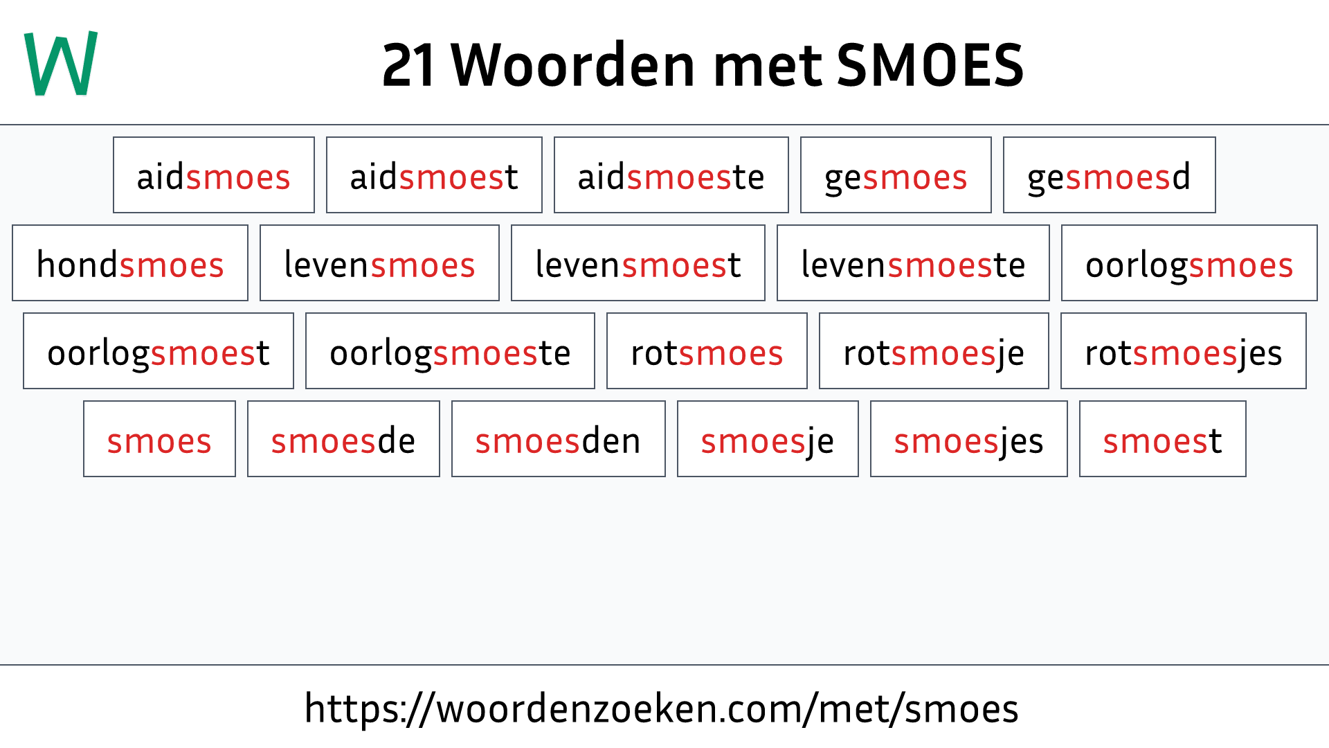 Woorden met SMOES