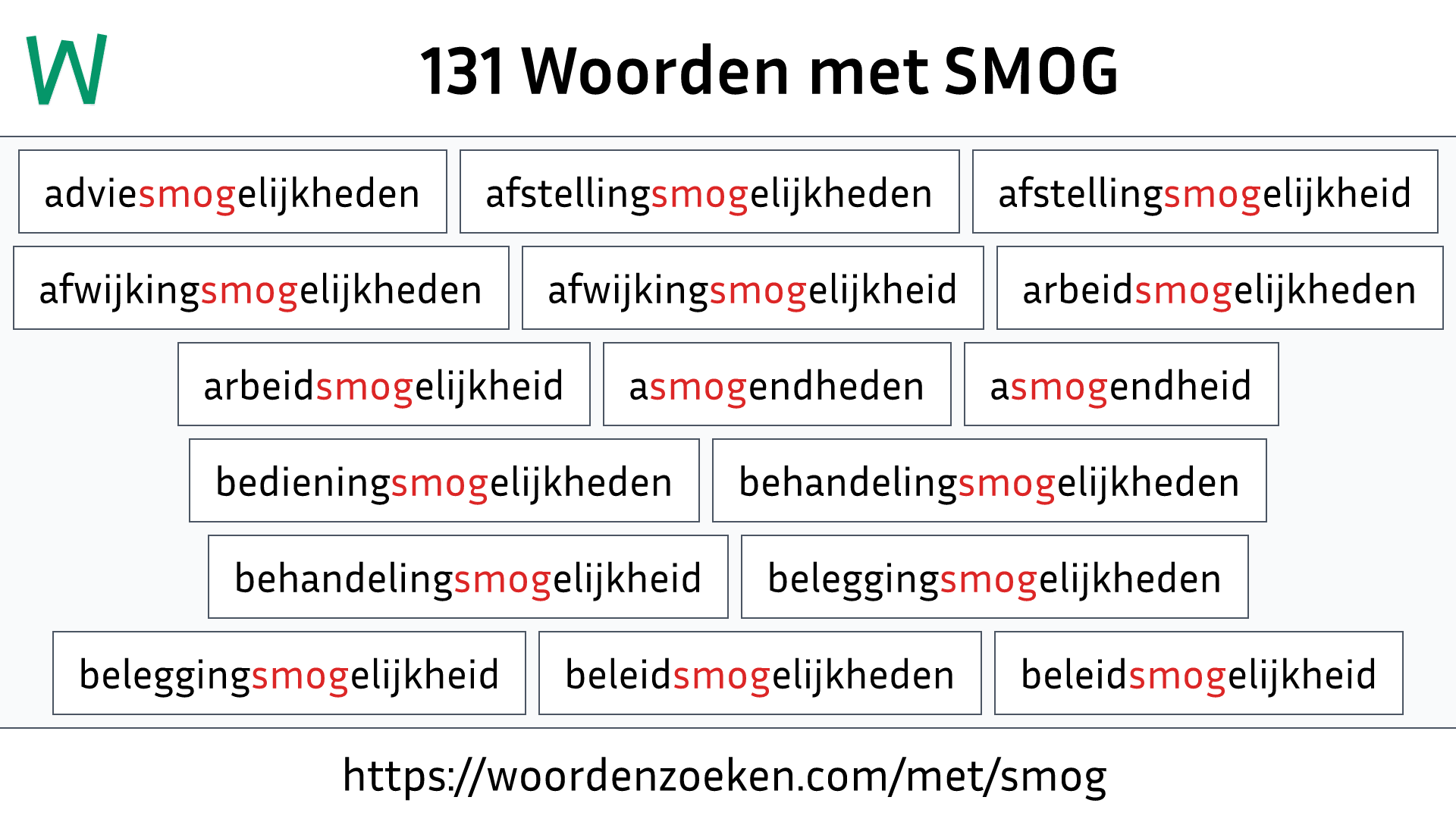 Woorden met SMOG