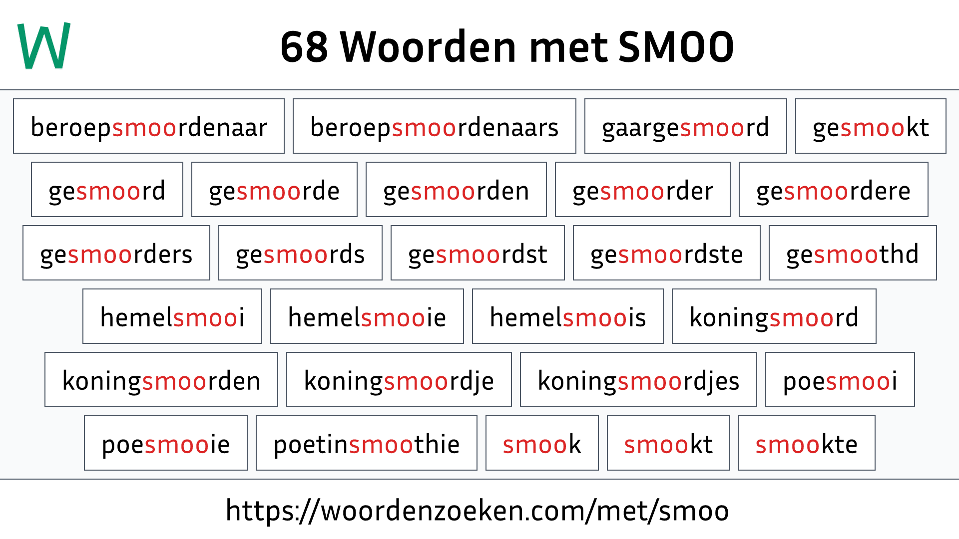 Woorden met SMOO