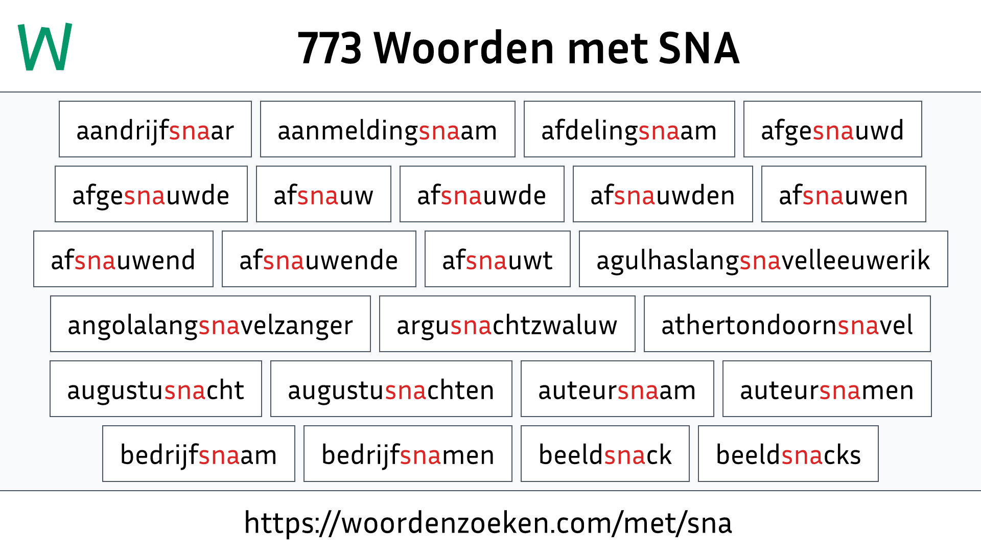 Woorden met SNA