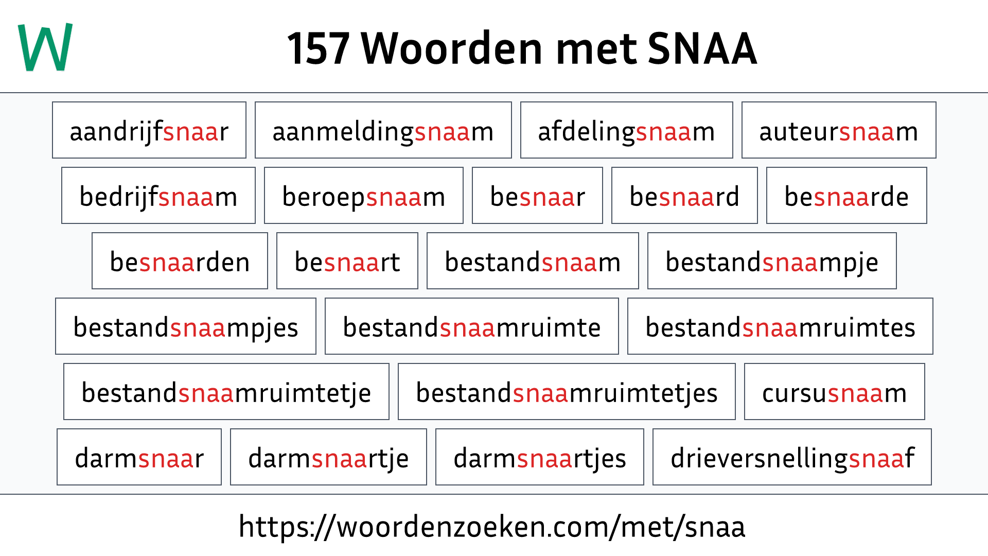 Woorden met SNAA