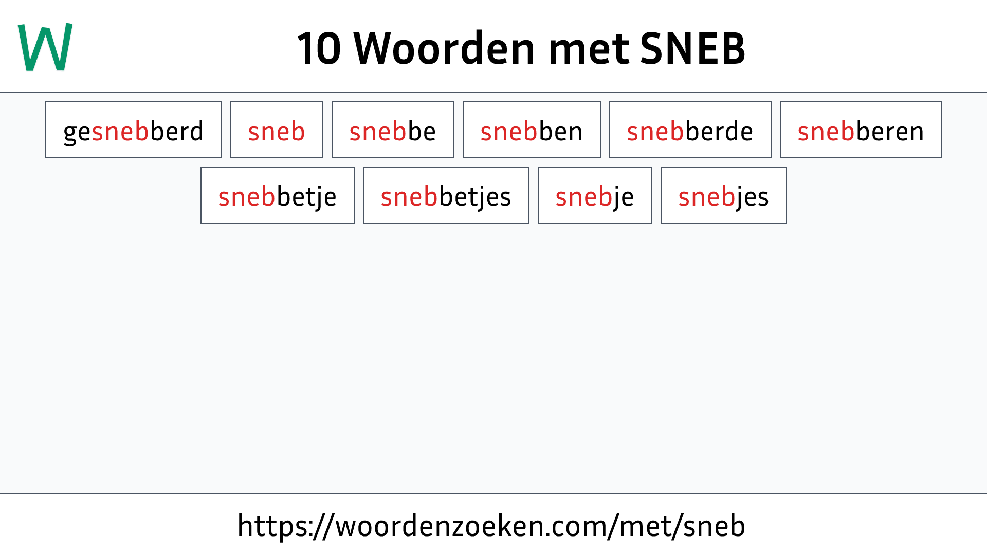Woorden met SNEB