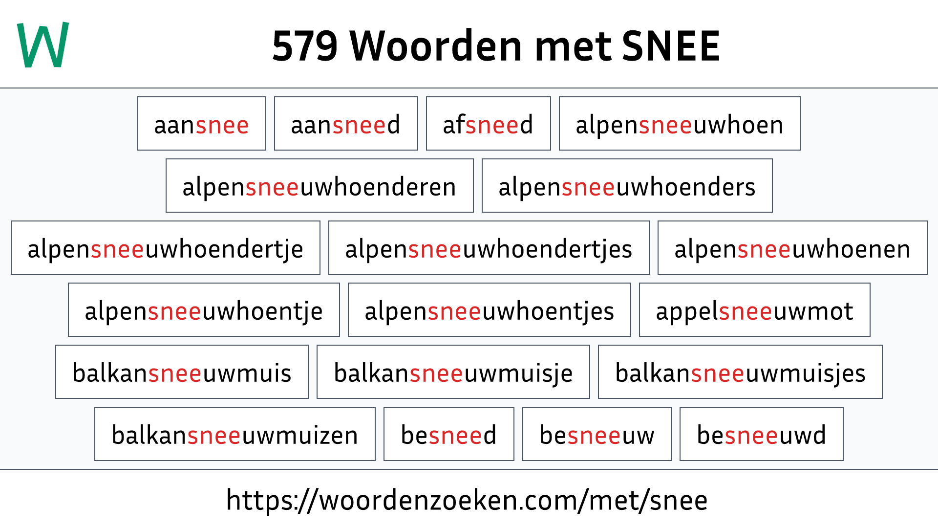 Woorden met SNEE