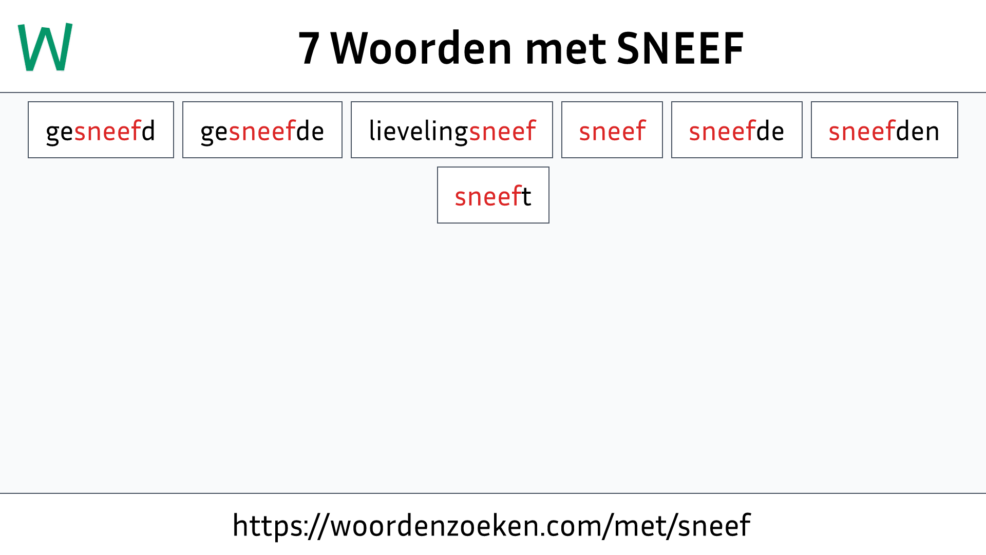 Woorden met SNEEF