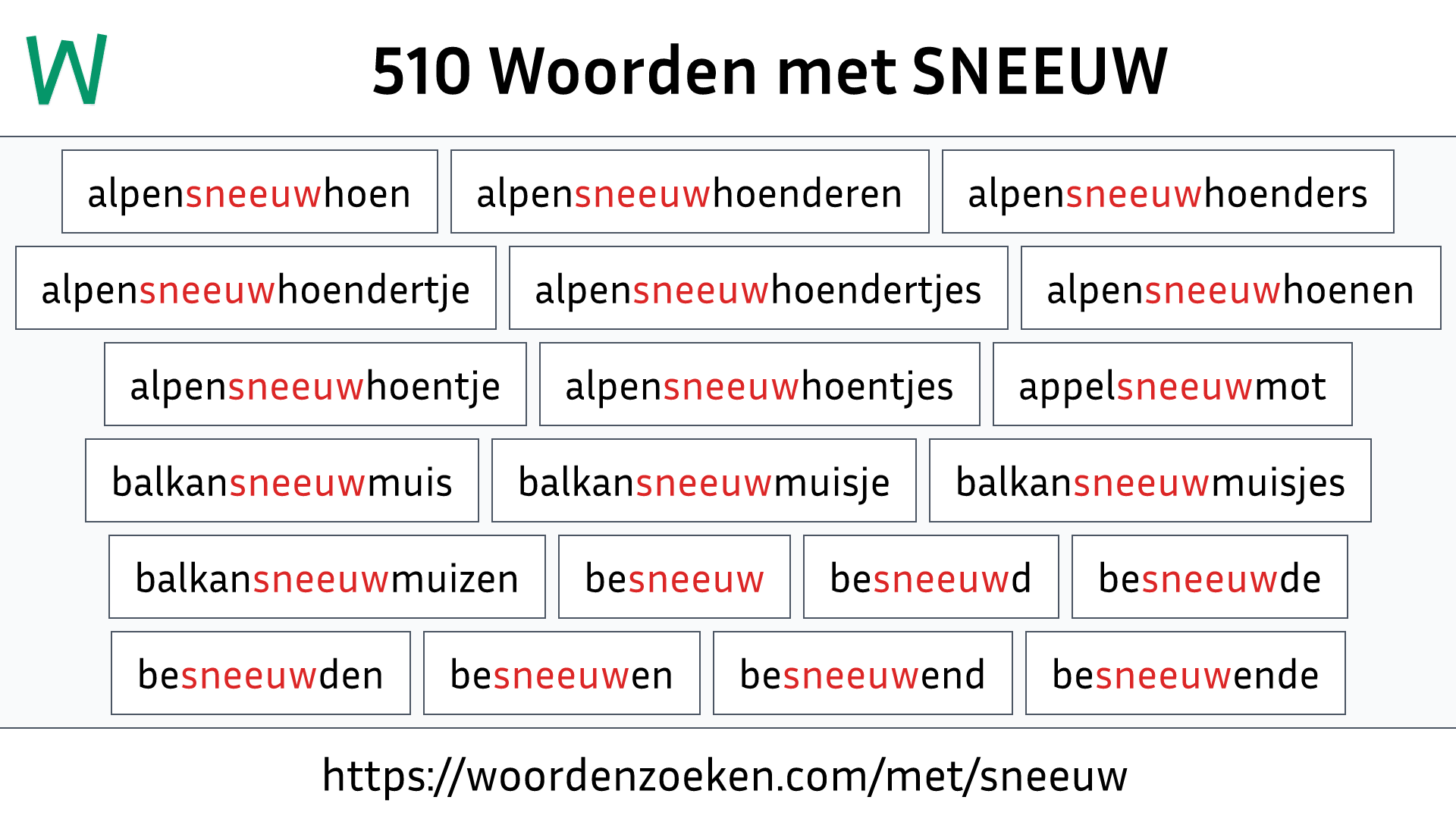 Woorden met SNEEUW