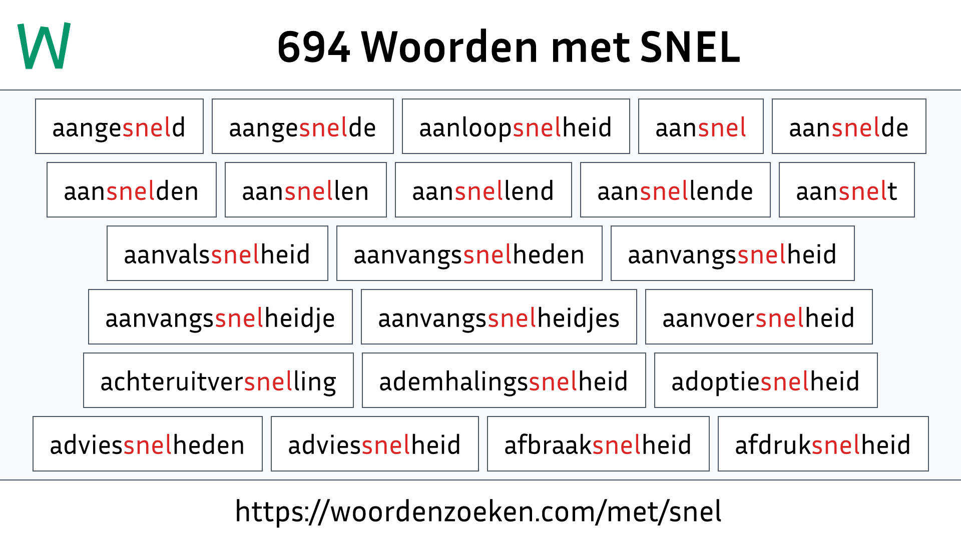 Woorden met SNEL