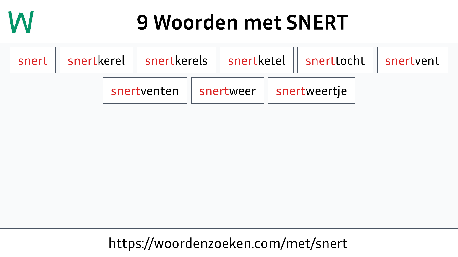 Woorden met SNERT