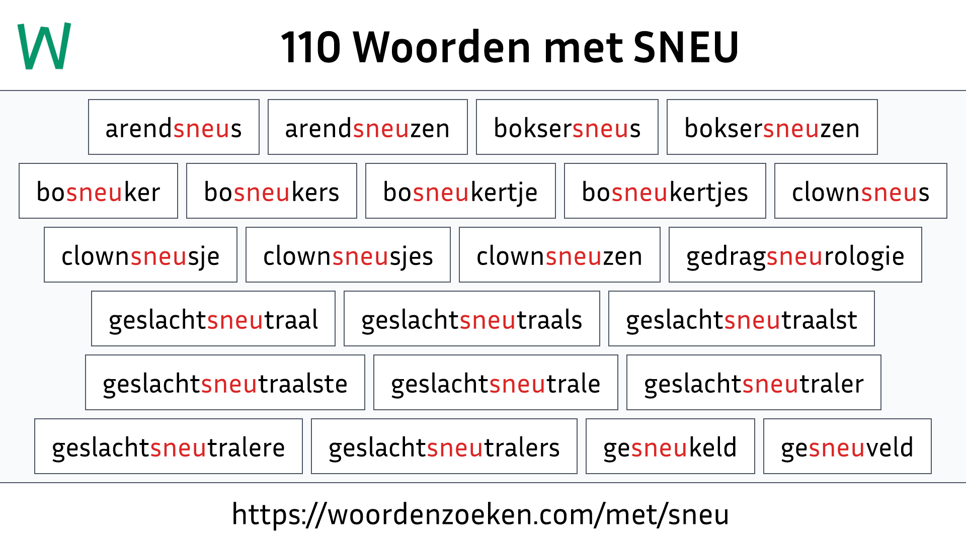 Woorden met SNEU